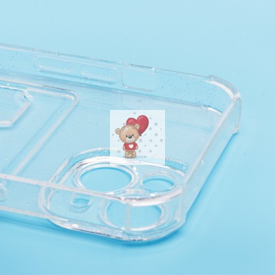 Чехол-накладка для Apple iPhone 15 (белый) - SC300 с картхолдером