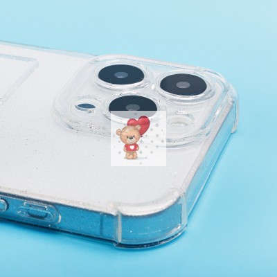 Чехол-накладка для Apple iPhone 16 Pro Max (белый) - SC300 с картхолдером