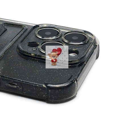 Чехол-накладка для Apple iPhone 16 Pro (черный) - SC300 с картхолдером