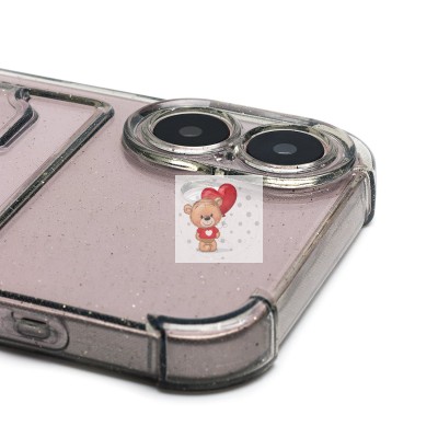 Чехол-накладка для Apple iPhone 16 (черный) - SC300 с картхолдером