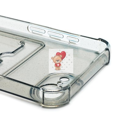 Чехол-накладка для Apple iPhone 16e (черный) - SC300 с картхолдером