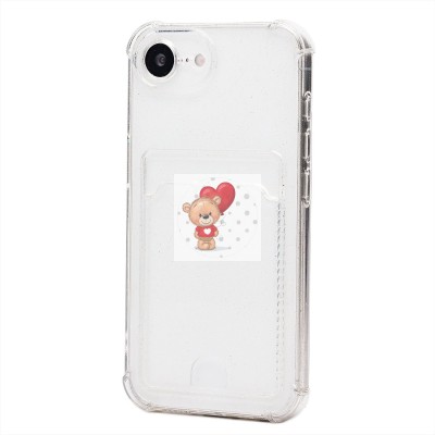 Чехол-накладка для Apple iPhone 16e (белый) - SC300 с картхолдером