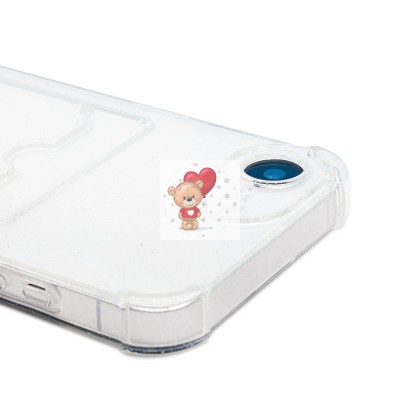 Чехол-накладка для Apple iPhone 16e (белый) - SC300 с картхолдером