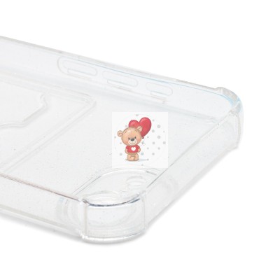 Чехол-накладка для Apple iPhone 16e (белый) - SC300 с картхолдером