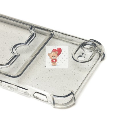 Чехол-накладка для Apple iPhone 7 (черный) - SC300 с картхолдером