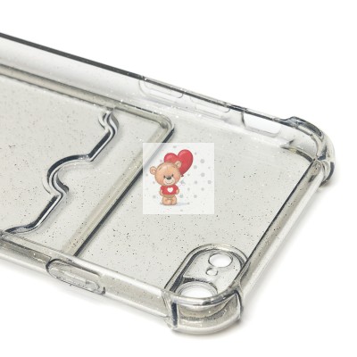 Чехол-накладка для Apple iPhone 7 (черный) - SC300 с картхолдером