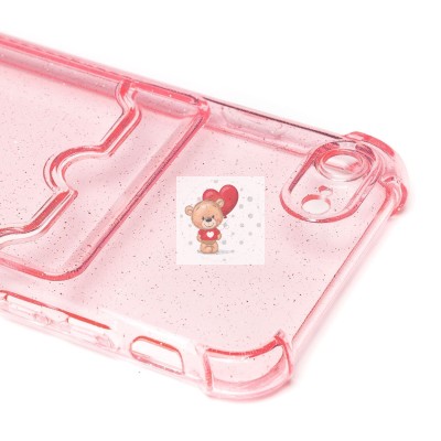 Чехол-накладка для Apple iPhone 7 (розовый) - SC300 с картхолдером