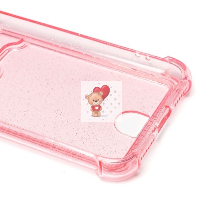 Чехол-накладка для Apple iPhone 7 (розовый) - SC300 с картхолдером