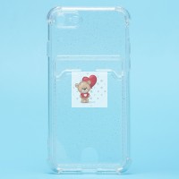 Чехол-накладка для Apple iPhone 8 (белый) - SC300 с картхолдером