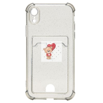 Чехол-накладка для Apple iPhone XR (черный) - SC300 с картхолдером