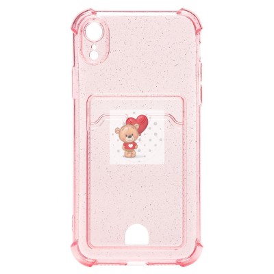 Чехол-накладка для Apple iPhone XR (розовый) - SC300 с картхолдером