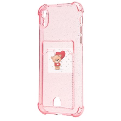 Чехол-накладка для Apple iPhone XR (розовый) - SC300 с картхолдером Чехол-накладка для Apple iPhone XR (розовый) - SC300 с картхолдером