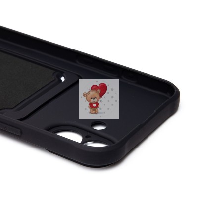 Чехол-накладка для Apple iPhone 16 Plus (черный) - SC304 c картхолдером