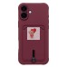 Чехол-накладка для Apple iPhone 16 Plus (бордовый) - SC304 c картхолдером