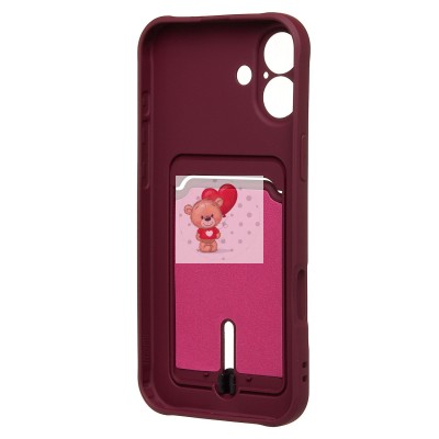 Чехол-накладка для Apple iPhone 16 Plus (бордовый) - SC304 c картхолдером Чехол-накладка для Apple iPhone 16 Plus (бордовый) - SC304 c картхолдером