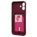 Чехол-накладка для Apple iPhone 16 Plus (бордовый) - SC304 c картхолдером Чехол-накладка для Apple iPhone 16 Plus (бордовый) - SC304 c картхолдером