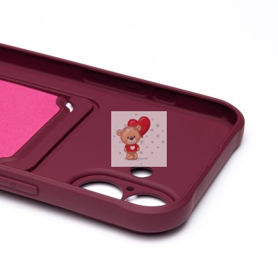 Чехол-накладка для Apple iPhone 16 Plus (бордовый) - SC304 c картхолдером Чехол-накладка для Apple iPhone 16 Plus (бордовый) - SC304 c картхолдером