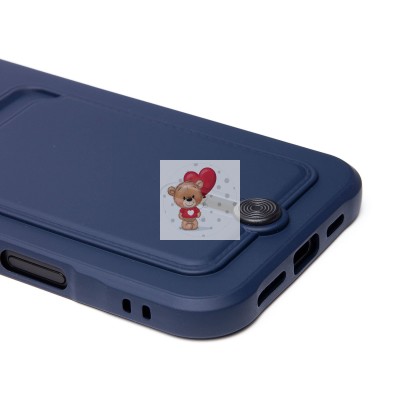 Чехол-накладка для Apple iPhone 16 Plus (темно-синий) - SC304 c картхолдером