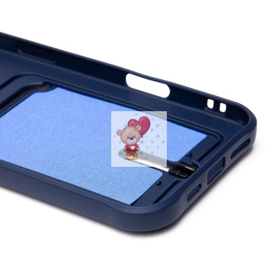 Чехол-накладка для Apple iPhone 16 Plus (темно-синий) - SC304 c картхолдером