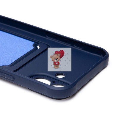 Чехол-накладка для Apple iPhone 16 Plus (темно-синий) - SC304 c картхолдером