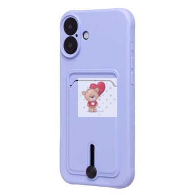 Чехол-накладка для Apple iPhone 16 Plus (светло-фиолетовый) - SC304 c картхолдером Чехол-накладка для Apple iPhone 16 Plus (светло-фиолетовый) - SC304 c картхолдером