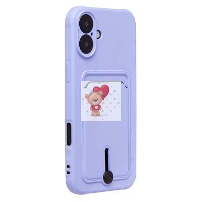 Чехол-накладка для Apple iPhone 16 Plus (светло-фиолетовый) - SC304 c картхолдером Чехол-накладка для Apple iPhone 16 Plus (светло-фиолетовый) - SC304 c картхолдером