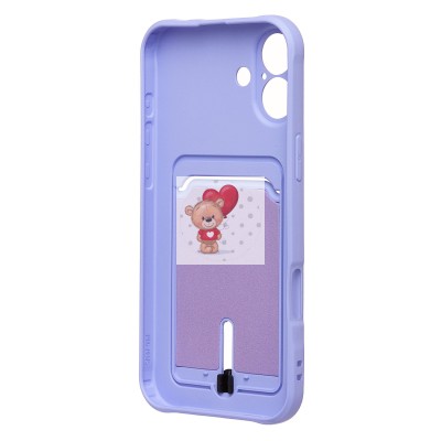 Чехол-накладка для Apple iPhone 16 Plus (светло-фиолетовый) - SC304 c картхолдером Чехол-накладка для Apple iPhone 16 Plus (светло-фиолетовый) - SC304 c картхолдером