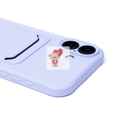 Чехол-накладка для Apple iPhone 16 Plus (светло-фиолетовый) - SC304 c картхолдером Чехол-накладка для Apple iPhone 16 Plus (светло-фиолетовый) - SC304 c картхолдером