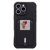 Чехол-накладка для Apple iPhone 16 Pro Max (черный) - SC304 c картхолдером