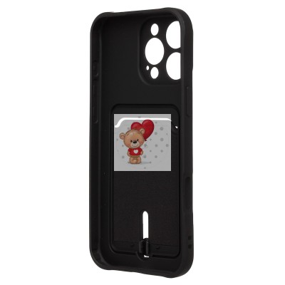 Чехол-накладка для Apple iPhone 16 Pro Max (черный) - SC304 c картхолдером