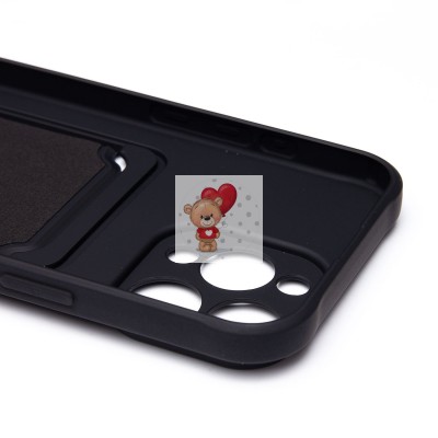 Чехол-накладка для Apple iPhone 16 Pro Max (черный) - SC304 c картхолдером