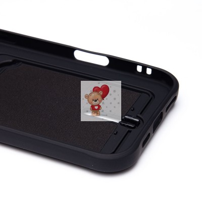 Чехол-накладка для Apple iPhone 16 Pro Max (черный) - SC304 c картхолдером