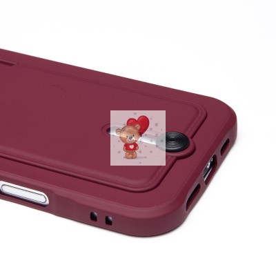 Чехол-накладка для Apple iPhone 16 Pro Max (бордовый) - SC304 c картхолдером