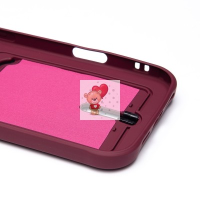 Чехол-накладка для Apple iPhone 16 Pro Max (бордовый) - SC304 c картхолдером