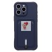 Чехол-накладка для Apple iPhone 16 Pro Max (темно-синий) - SC304 c картхолдером
