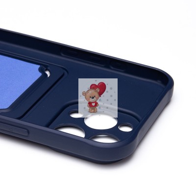 Чехол-накладка для Apple iPhone 16 Pro Max (темно-синий) - SC304 c картхолдером