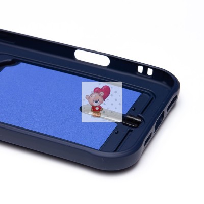 Чехол-накладка для Apple iPhone 16 Pro Max (темно-синий) - SC304 c картхолдером