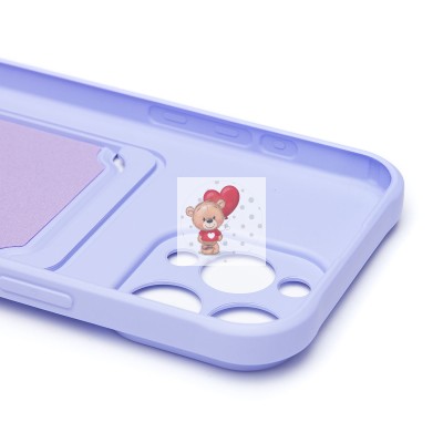 Чехол-накладка для Apple iPhone 16 Pro Max (светло-фиолетовый) - SC304 c картхолдером