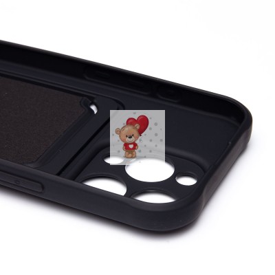 Чехол-накладка для Apple iPhone 16 Pro (черный) - SC304 c картхолдером