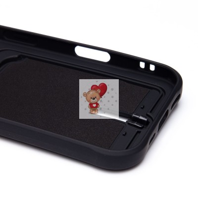 Чехол-накладка для Apple iPhone 16 Pro (черный) - SC304 c картхолдером