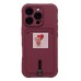 Чехол-накладка для Apple iPhone 16 Pro (бордовый) - SC304 c картхолдером