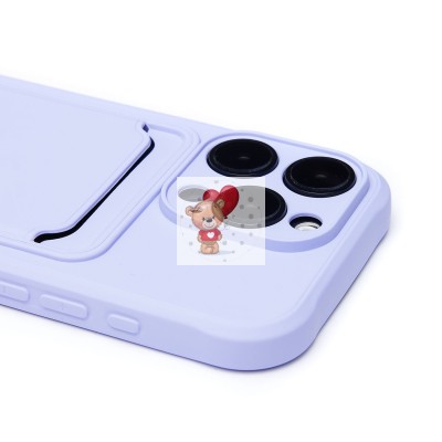 Чехол-накладка для Apple iPhone 16 Pro (светло-фиолетовый) - SC304 c картхолдером