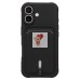 Чехол-накладка для Apple iPhone 16 (черный) - SC304 c картхолдером