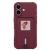 Чехол-накладка для Apple iPhone 16 (бордовый) - SC304 c картхолдером