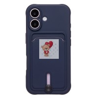 Чехол-накладка для Apple iPhone 16 (темно-синий) - SC304 c картхолдером Чехол-накладка для Apple iPhone 16 (темно-синий) - SC304 c картхолдером