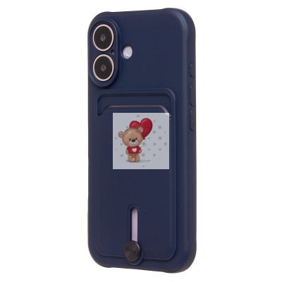 Чехол-накладка для Apple iPhone 16 (темно-синий) - SC304 c картхолдером Чехол-накладка для Apple iPhone 16 (темно-синий) - SC304 c картхолдером