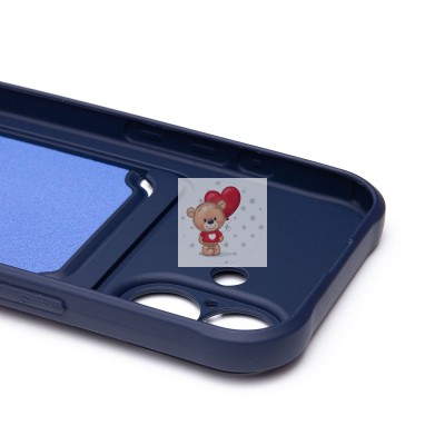 Чехол-накладка для Apple iPhone 16 (темно-синий) - SC304 c картхолдером Чехол-накладка для Apple iPhone 16 (темно-синий) - SC304 c картхолдером