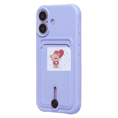 Чехол-накладка для Apple iPhone 16 (светло-фиолетовый) - SC304 c картхолдером Чехол-накладка для Apple iPhone 16 (светло-фиолетовый) - SC304 c картхолдером