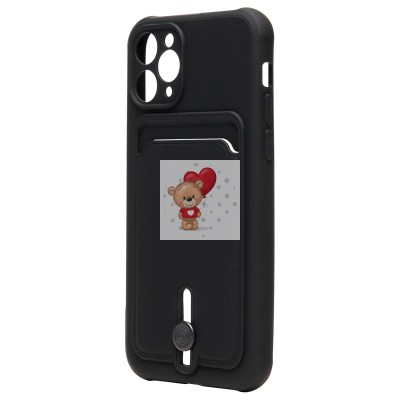 Чехол-накладка для Apple iPhone 11 Pro (черный) - SC304 с картхолдером