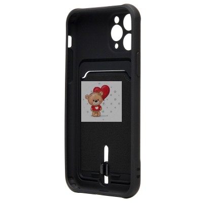 Чехол-накладка для Apple iPhone 11 Pro (черный) - SC304 с картхолдером